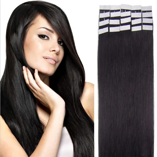 Miniatura 10 de Extensiones de cabello humano Remy con cinta adhesiva sin costuras (16 pulgadas, 10 unidades, rubio ceniza)