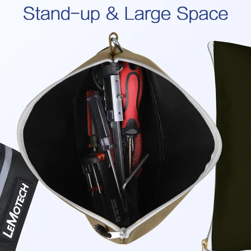 Miniatura 5 de Bolsas de herramientas LeMotech con cremallera, bolsas pequeñas resistentes al agua, bolsa de utilidad Oxford 1680D para organizadores