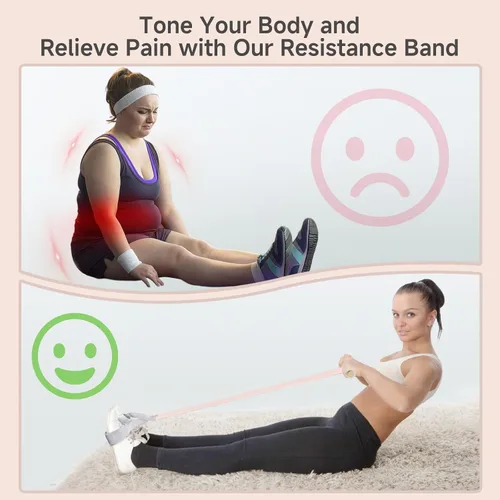 Miniatura 7 de Banda de resistencia de tela con asas, banda de ejercicio de cuerpo completo de 120 libras, bandas elásticas antideslizantes para entrenamiento