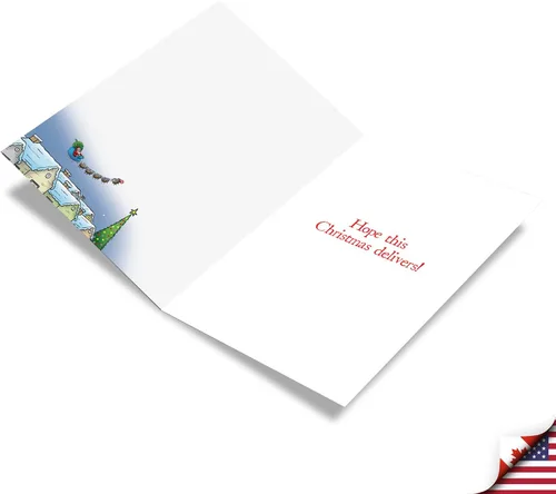Miniatura 2 de NobleWorks - Caja de 12 tarjetas de Navidad divertidas - Humor de dibujos animados para adultos, juego a granel de tarjetas de felicitación