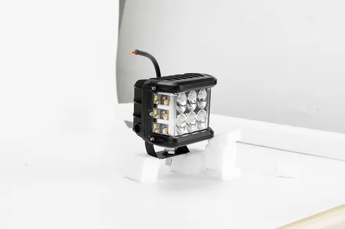 Miniatura 8 de AUTOXBERT 2 piezas de luces laterales de cápsulas, luces LED estroboscópicas de cubo de 4 pulgadas de doble cara para todo terreno con destello