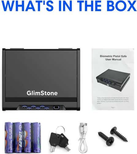 Miniatura 6 de Caja fuerte para armas, caja fuerte biométrica para pistolas, edición fácil, 3 maneras de acceso rápido con huella dactilar/teclado digital/llave