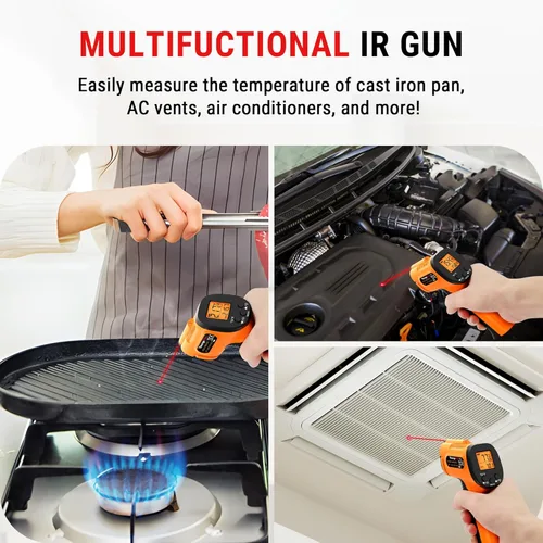 Miniatura 2 de ThermoPro Pistola de termómetro infrarrojo TP30, termómetro láser para cocinar, horno de pizza, plancha, motor, HVAC, pistola de temperatura láser