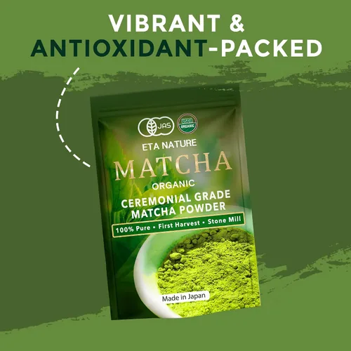 Miniatura 6 de ETANATURE Polvo orgánico de matcha de grado ceremonial, polvo de té verde matcha japonés de primera calidad, certificado USDA y JAS, primera cosecha