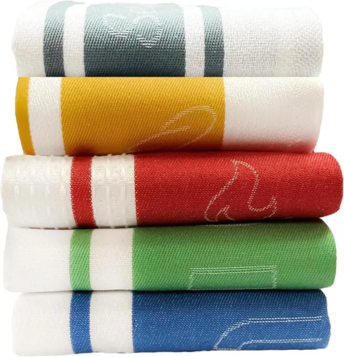 Toallas de cocina multiusos de rizo de alta calidad de Carlo Lamperti Italia (27x22 para calor/manos/gafas) y (23x17 para pan) 4 unidades - Toallas