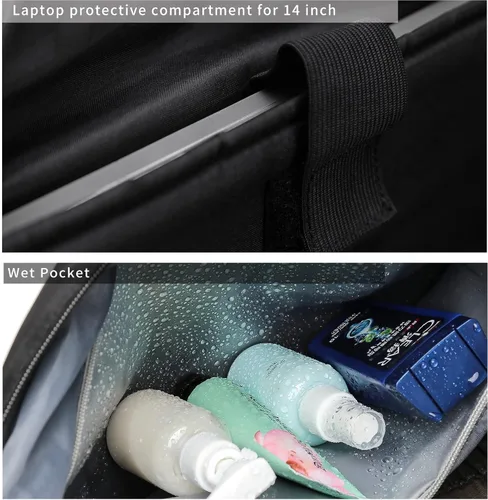 Miniatura 5 de Bolsa de viaje para gimnasio, bolsa de hombro para fin de semana para mujer