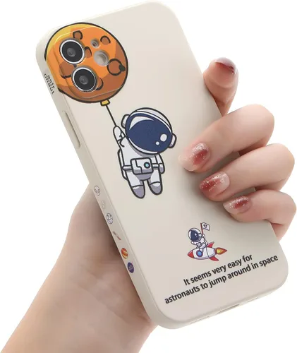 Miniatura 18 de Yonds Queen para iPhone 7 Plus / 8 Plus, linda funda con diseño de astronauta de dibujos animados, elegante parachoques de TPU suave, protectora