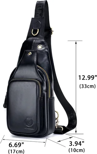 Miniatura 146 de LUKZIJAES Bolso bandolera de cuero genuino para hombre