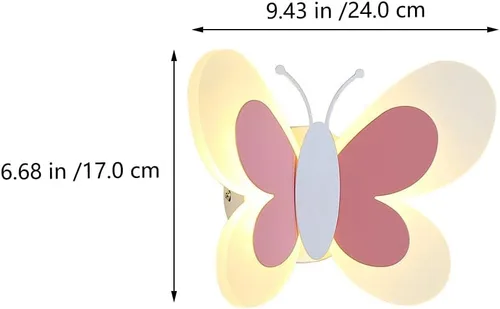 Miniatura 3 de Angoily Lámpara de pared de mariposa LED rosa aplique de pared LED luces de noche noche de mariposa interior para lámpara decorativa
