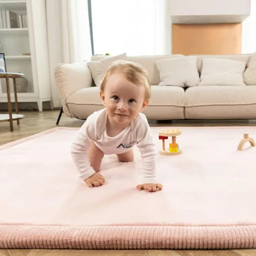 Miniatura 8 de Hakuna Matte - Alfombra de terciopelo coral elegante para bebé con espuma viscoelástica de alta densidad y 1 pulgada de grosor, antideslizante,
