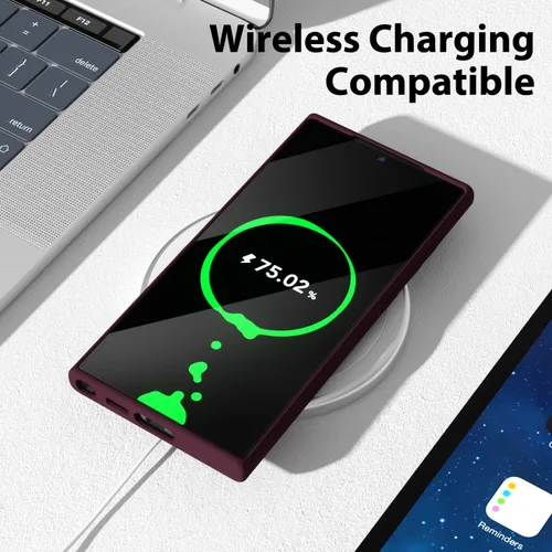 Miniatura 7 de oakxco Funda para teléfono Samsung Galaxy S22 Ultra de silicona líquida, linda funda delgada y fina de goma suave TPU lisa y suave para mujeres