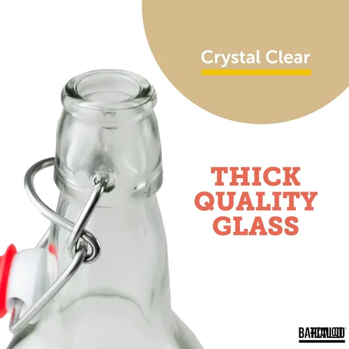 Miniatura 6 de Barcaloo Botellas de cerveza de vidrio transparente de 16 onzas para elaboración casera, cerveza, kombucha, refrescos, jugo, fermentación, paquete