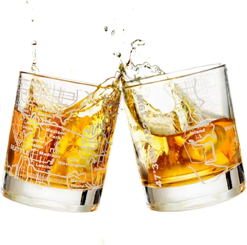 Miniatura 22 de Greenline Goods - Vasos de whisky, juego de regalo de 2 vasos de 284ml para amantes de Washington, DC, grabado con mapa de Washington, DC Vaso