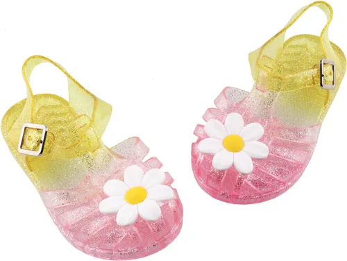 Amtidy Jelly Shoes for Girls, Snow Queen Princess Birthday Sandals for Little Girls, Frozen Inspired Party Cosplay Costumes Dress Flats