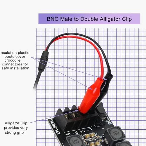 Miniatura 6 de 3 pies BNC Q9 a doble pinza de cocodrilo prueba cable sonda conduce la prueba del osciloscopio para osciloscopio, generadores de señal