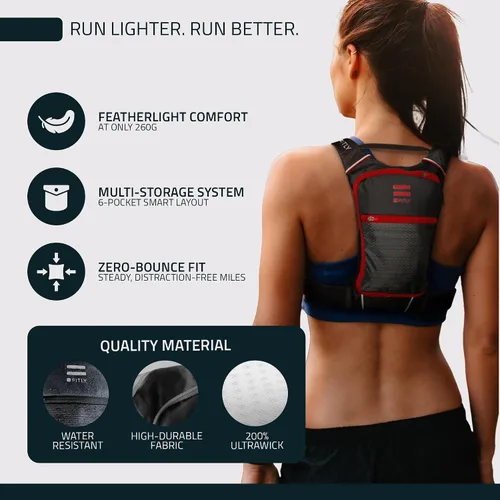 Miniatura 3 de FITLY Minimalist Running Pack - Running Backpack Phone Holder, Storage, Thoracic Belt - Carry Personal Items - Running Gear for Men & Women