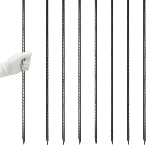 Miniatura 17 de VVOKGO - Juego de estacas de refuerzo de 24 pulgadas, estacas de forma recta para concreto, resistentes (8 piezas), estacas de acero de metal
