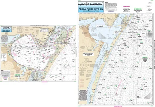 Nearshore/Inshore Corpus Christi Bay, TX - Navegación náutica laminada y tabla de pesca por las cartas náuticas de pesca deportiva del capitán