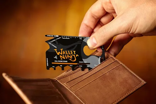 Miniatura 3 de Billetera Ninja 18 en 1, herramienta de tamaño tarjeta de crédito y de múltiples propósitos