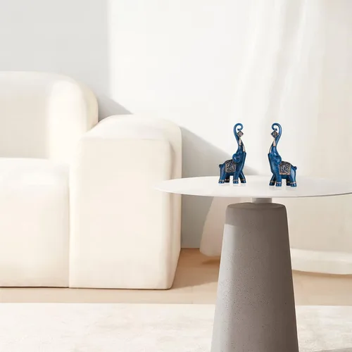 Miniatura 8 de DOVDOV Estatua de elefante, elefante azul, decoración del hogar, estatua de elefante de buena suerte, decoración para el hogar, regalo de elefante