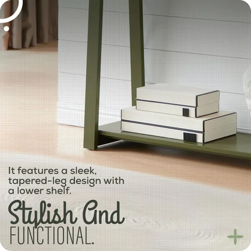 Miniatura 4 de Kings Brand Furniture Emma Mesa consola estrecha con estante inferior perfecta para mesa de sofá, mesa de entrada para pasillo, detrás del sofá
