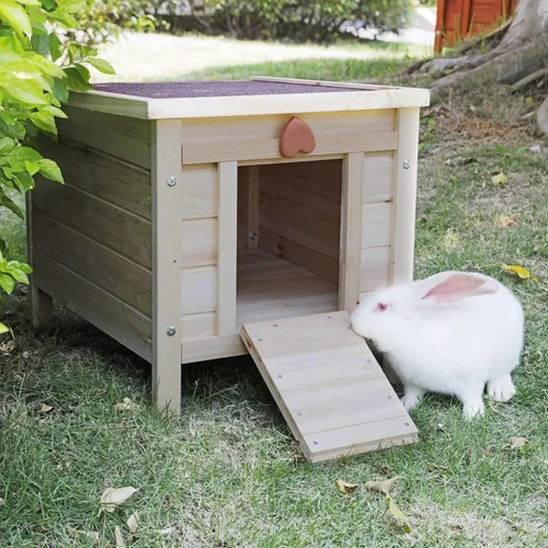Miniatura 4 de Rockever Casa para gatos al aire libre, casas para gatos ferales, resistente a la intemperie, conejera pequeña, casa pequeña de madera para mascotas