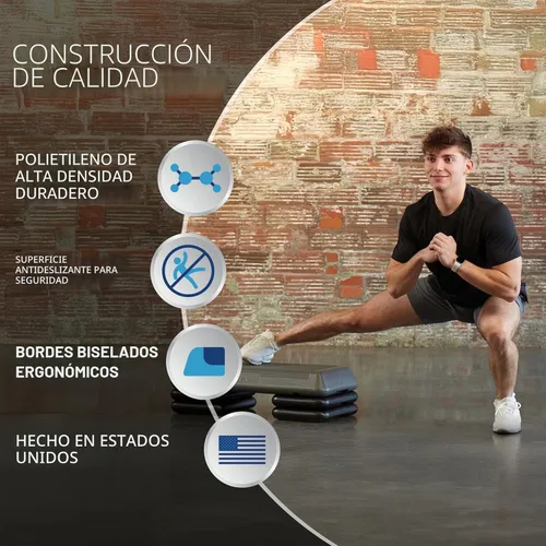 Miniatura 5 de Freestyle STEP Plataforma de escalón para ejercicio, Stepper de tamaño circuito para ejercicio en casa