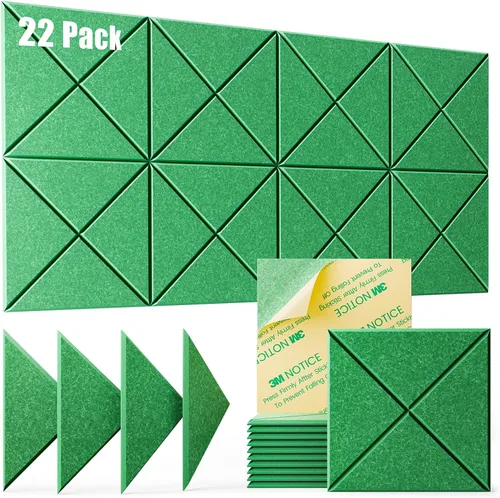 Miniatura 35 de Paquete de 22 paneles acústicos autoadhesivos, 12"X 12"X 0.4" paneles de espuma insonorizante, paneles de pared insonorizados de alta densidad