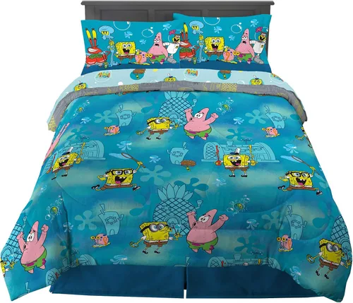 Miniatura 30 de Franco - Juego de ropa de cama coleccionable Nintendo Donkey Kong, 5 piezas, edredón reversible supersuave y juego de sábanas con funda, tamaño Rojo