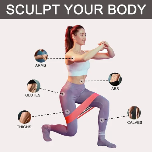Miniatura 4 de STANDROCK Bandas de resistencia de tela para entrenamiento, bandas de 3 y 4 niveles, bandas de resistencia largas para mujeres y hombres Bandas