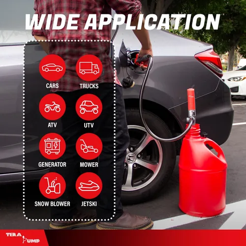 Miniatura 7 de Bomba TERA PUMP TREP01-T de transferencia de líquido, de combustible, multiusos, de baterías, con control de flujo de parada rápida.