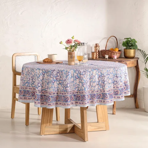 Miniatura 71 de Funda de mesa impresa a mano con diseño exquisito, tela de algodón premium, perfecta para comedor y decoración, mantel de mesa