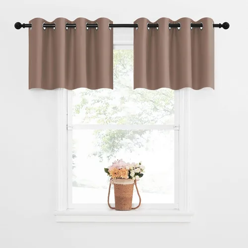 Miniatura 230 de NICETOWN Cortinas opacas de cocina para ventana sobre el fregadero, aislamiento térmico, decoración del hogar, pequeños niveles opacos con ojales