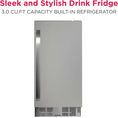 Miniatura 2 de Frigidaire Refrigerador incorporado de 3 pies cúbicos de capacidad, debajo del mostrador, sin escarcha, acero inoxidable