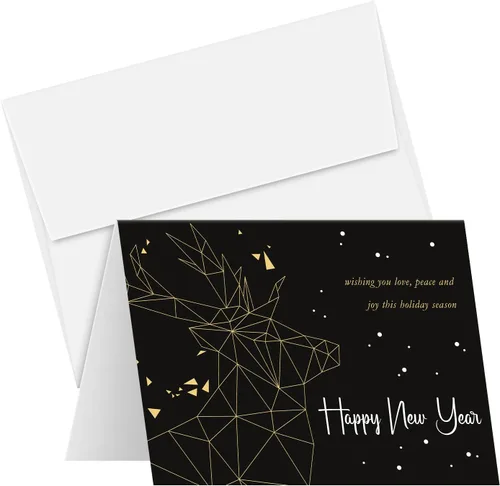 Miniatura 2 de 2026 Tarjetas de feliz año nuevo – Deseándote amor, paz y alegría – Invitaciones de Navidad, agradecimientos, anuncios, regalos y presentes – 25 por