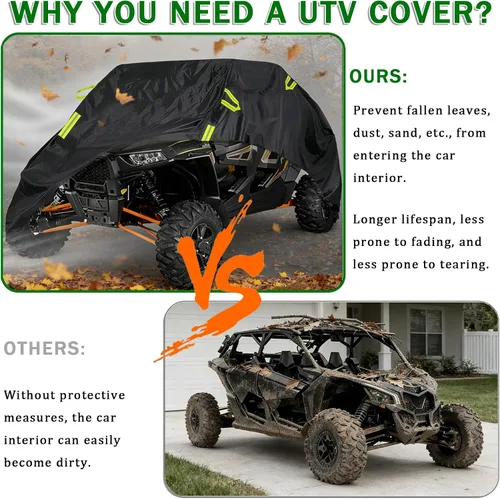 Miniatura 5 de UTV Cover for CFMoto UForce 800 2014-2020, Heavy Duty All Weather Side by Side SXS Storage Cover Outdoor Rain Sun Dust Protection with Straps