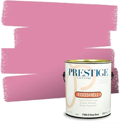 Miniatura 230 de Prestige Paints E100-T-SW6591 Pintura exterior e imprimación en uno, 1 galón, plano, combinación comparable de Sherwin Williams Amaryllis, 1 galón