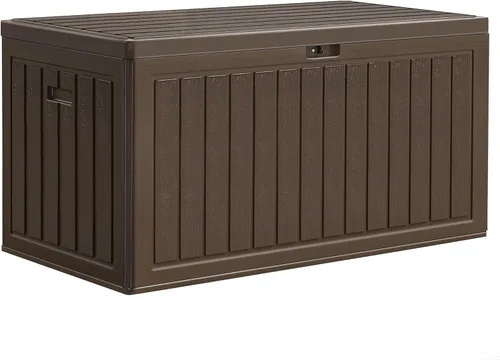 Miniatura 14 de YITAHOME Caja de cubierta de 32 galones, almacenamiento de resina con tapa con cerradura y asas laterales, contenedor pequeño