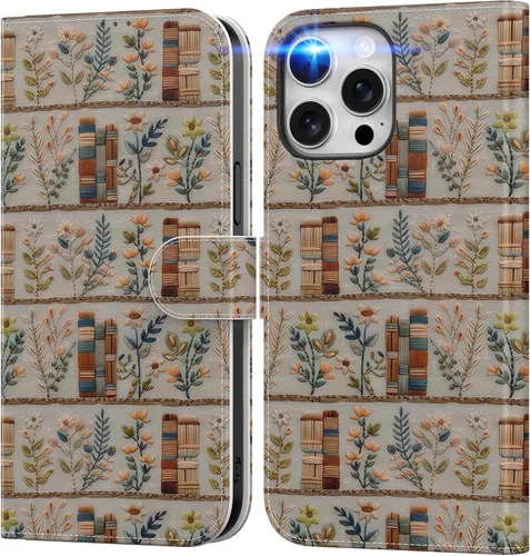 Miniatura 66 de DEENAKIN Funda tipo cartera para iPhone 15 con tarjetero + clip para efectivo, bloqueo RFID, protección contra caídas de grado militar y obras