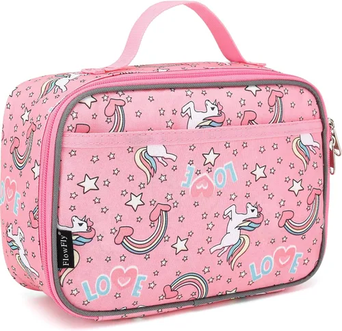 Miniatura 31 de FlowFly Lonchera para niños, bolsa suave aislada, mini hielera para el regreso a clases, kit de bolsa térmica para comidas, para niñas, niños, fútbol