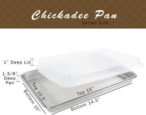 Miniatura 2 de Homeplace Heritage - 10 x 15 - Sartén profunda para hornear - Acero inoxidable - Tapa de plástico sin BPA - Fabricado en Estados Unidos (azul)