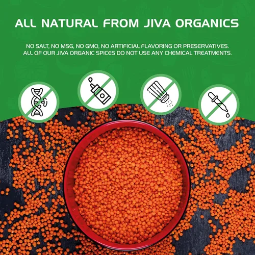 Miniatura 8 de Jiva Organics Masoor Dal - Bolsa grande de lentejas rojas orgánicas divididas de 4 libras, sin OMG, veganas, no irradiadas