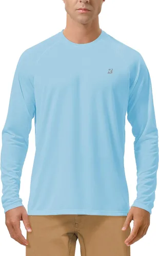 Miniatura 18 de Roadbox Camisas de Protección Solar UV UPF 50+ para Hombres Manga Larga SPF Rash Guard para Pesca Senderismo Natación Correr 2 Pack - blanco