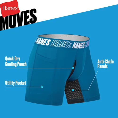 Miniatura 3 de Hanes boys Moves Underwear, Anti-chafe Boxer Briefs for Boys, 6-pack