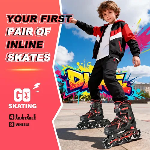 Miniatura 2 de 2PM SPORTS - Patines en línea ajustables Torinx verde para niños, patines divertidos para principiantes para niños, jóvenes, niñas, hombres
