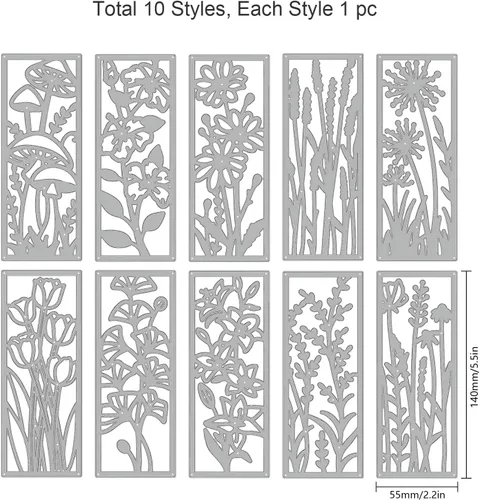 Miniatura 3 de ORIGACH 10 piezas de metal para marco de plantas de flores, troqueles de corte para primavera, verano, otoño, temas de flores, troqueles de metal