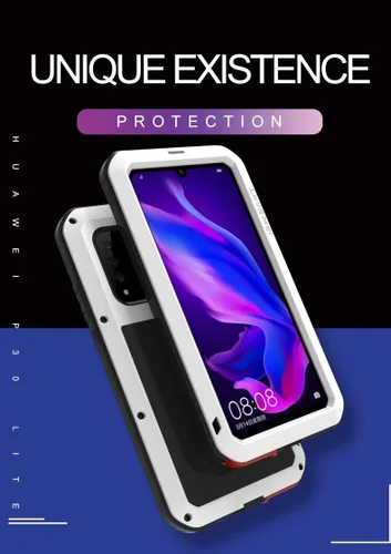 Miniatura 5 de Funda para Huawei P30 Lite, Armor Tank Aluminio Metal Gorilla Glass a prueba de golpes Militar resistente Funda protectora rígida para Huawei P30