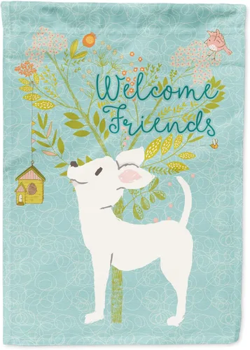 Miniatura 122 de Caroline's Treasures BB7594GF Bandera de jardín de Husky siberiano con texto en inglés "Welcome Friends" - Bandera decorativa para patio exterior