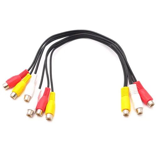 3RCA AV Audio Video Splitter Cable 1 en 2 Salida Reproductor de DVD Consola de juegos Proyector de TV externo Monitor Audio Video Adaptador