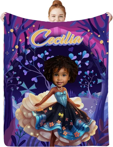 Miniatura 25 de Regalos de Sirena para Niñas, Manta de Bebé Personalizada Pequeña Sirena con Nombre y Foto para Recién Nacidos, Mantas de Regalo Personalizadas